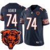 Bears #74 Bob Asher Tackle Twill Jersey -Navy with 2023 Bear Head Logo Patch