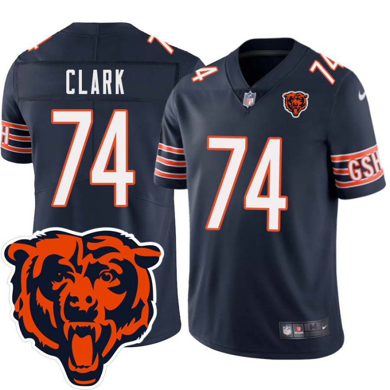 Bears #74 Herman Clark Tackle Twill Jersey -Navy with 2023 Bear Head Logo Patch