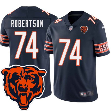 Bears #74 Bernard Robertson Tackle Twill Jersey -Navy with 2023 Bear Head Logo Patch