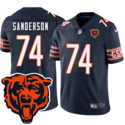 Bears #74 Scott Sanderson Tackle Twill Jersey -Navy with 2023 Bear Head Logo Patch