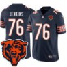 Bears #76 Teven Jenkins Tackle Twill Jersey -Navy with 2023 Bear Head Logo Patch