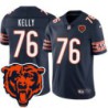 Bears #76 Elmo Kelly Tackle Twill Jersey -Navy with 2023 Bear Head Logo Patch