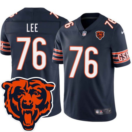 Bears #76 Shawn Lee Tackle Twill Jersey -Navy with 2023 Bear Head Logo Patch