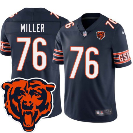 Bears #76 Ookie Miller Tackle Twill Jersey -Navy with 2023 Bear Head Logo Patch