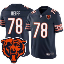 Bears #78 Riley Reiff Tackle Twill Jersey -Navy with 2023 Bear Head Logo Patch