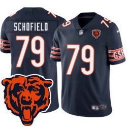 Bears #79 Michael Schofield Tackle Twill Jersey -Navy with 2023 Bear Head Logo Patch