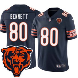 Bears #80 Earl Bennett Tackle Twill Jersey -Navy with 2023 Bear Head Logo Patch