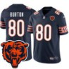 Bears #80 Trey Burton Tackle Twill Jersey -Navy with 2023 Bear Head Logo Patch