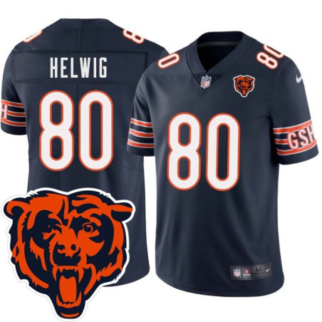 Bears #80 John Helwig Tackle Twill Jersey -Navy with 2023 Bear Head Logo Patch