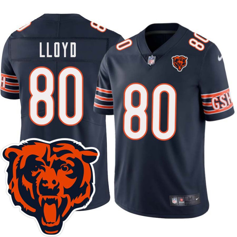 Bears #80 Brandon Lloyd Tackle Twill Jersey -Navy with 2023 Bear Head Logo Patch