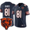 Bears #81 Fred Banks Tackle Twill Jersey -Navy with 2023 Bear Head Logo Patch