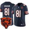 Bears #81 Jeff Graham Tackle Twill Jersey -Navy with 2023 Bear Head Logo Patch