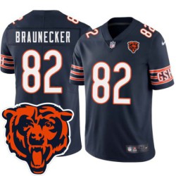 Bears #82 Ben Braunecker Tackle Twill Jersey -Navy with 2023 Bear Head Logo Patch