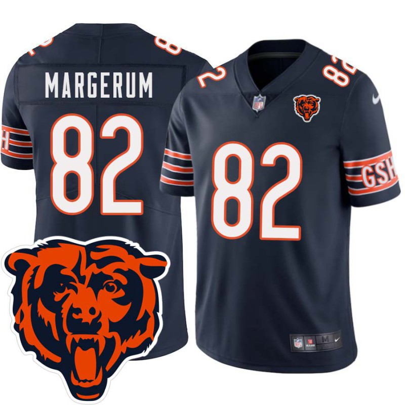 Bears #82 Ken Margerum Tackle Twill Jersey -Navy with 2023 Bear Head Logo Patch