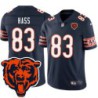 Bears #83 Mike Hass Tackle Twill Jersey -Navy with 2023 Bear Head Logo Patch