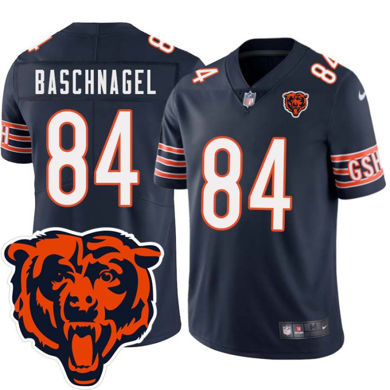 Bears #84 Brian Baschnagel Tackle Twill Jersey -Navy with 2023 Bear Head Logo Patch