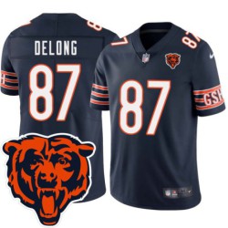 Bears #87 Steve DeLong Tackle Twill Jersey -Navy with 2023 Bear Head Logo Patch