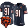 Bears #91 Jay Norvell Tackle Twill Jersey -Navy with 2023 Bear Head Logo Patch