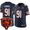 Bears #91 Khari Samuel Tackle Twill Jersey -Navy with 2023 Bear Head Logo Patch