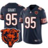 Bears #95 Larry Grant Tackle Twill Jersey -Navy with 2023 Bear Head Logo Patch