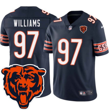 Bears #97 Nick Williams Tackle Twill Jersey -Navy with 2023 Bear Head Logo Patch