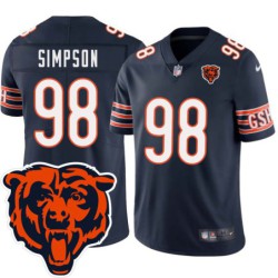 Bears #98 Carl Simpson Tackle Twill Jersey -Navy with 2023 Bear Head Logo Patch