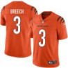 Bengals #3 Jim Breech Sewn On Orange Jersey