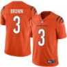 Bengals #3 Josh Brown Sewn On Orange Jersey