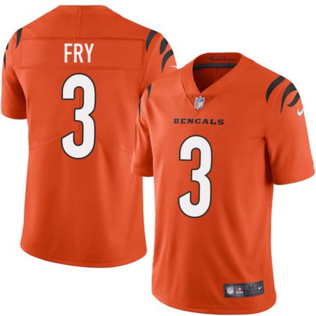 Bengals #3 Elliott Fry Sewn On Orange Jersey