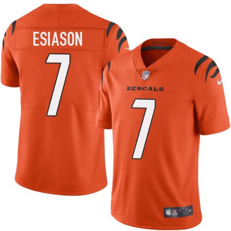 Bengals #7 Boomer Esiason Sewn On Orange Jersey