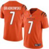 Bengals #7 Bruce Gradkowski Sewn On Orange Jersey