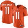 Bengals #11 Jeff Christensen Sewn On Orange Jersey