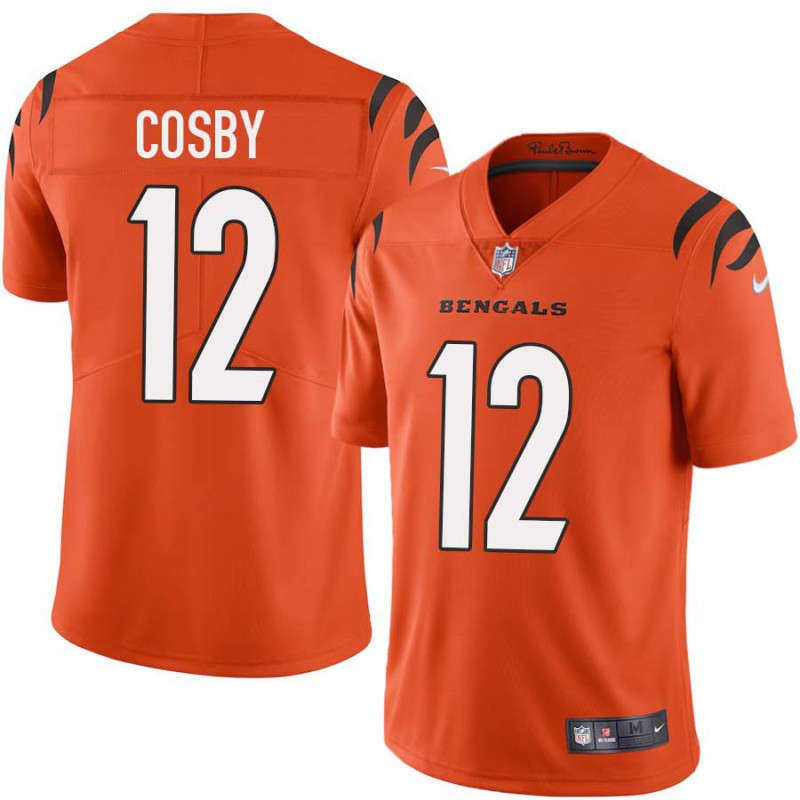 Bengals #12 Quan Cosby Sewn On Orange Jersey