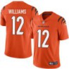 Bengals #12 Pooka Williams Sewn On Orange Jersey