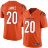 Bengals #20 Tory James Sewn On Orange Jersey