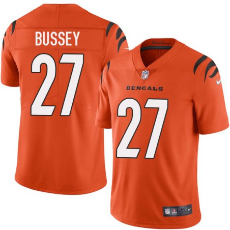 Bengals #27 Barney Bussey Sewn On Orange Jersey