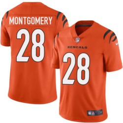 Bengals #28 Cleo Montgomery Sewn On Orange Jersey