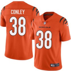 Bengals #38 Steve Conley Sewn On Orange Jersey