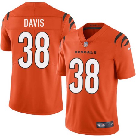 Bengals #38 Javaris Davis Sewn On Orange Jersey