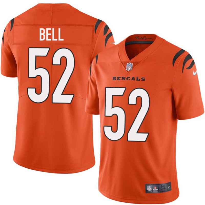 Bengals #52 Brandon Bell Sewn On Orange Jersey