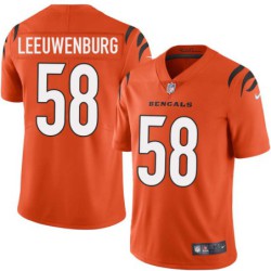 Bengals #58 Jay Leeuwenburg Sewn On Orange Jersey