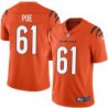 Bengals #61 Billy Poe Sewn On Orange Jersey