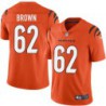 Bengals #62 Ben Brown Sewn On Orange Jersey