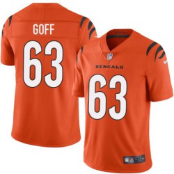 Bengals #63 Mike Goff Sewn On Orange Jersey