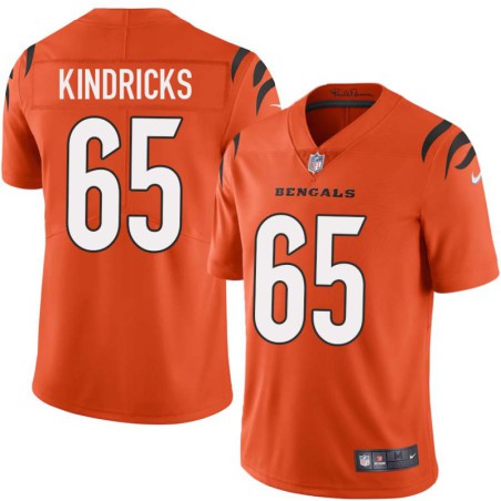 Bengals #65 Bill Kindricks Sewn On Orange Jersey