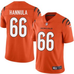 Bengals #66 Jim Hannula Sewn On Orange Jersey