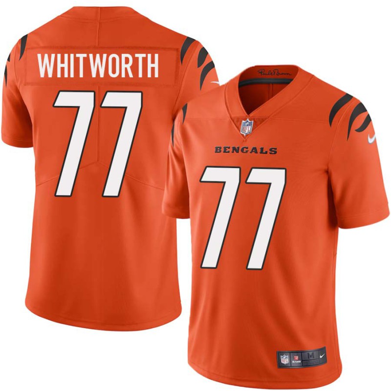 Bengals #77 Andrew Whitworth Sewn On Orange Jersey