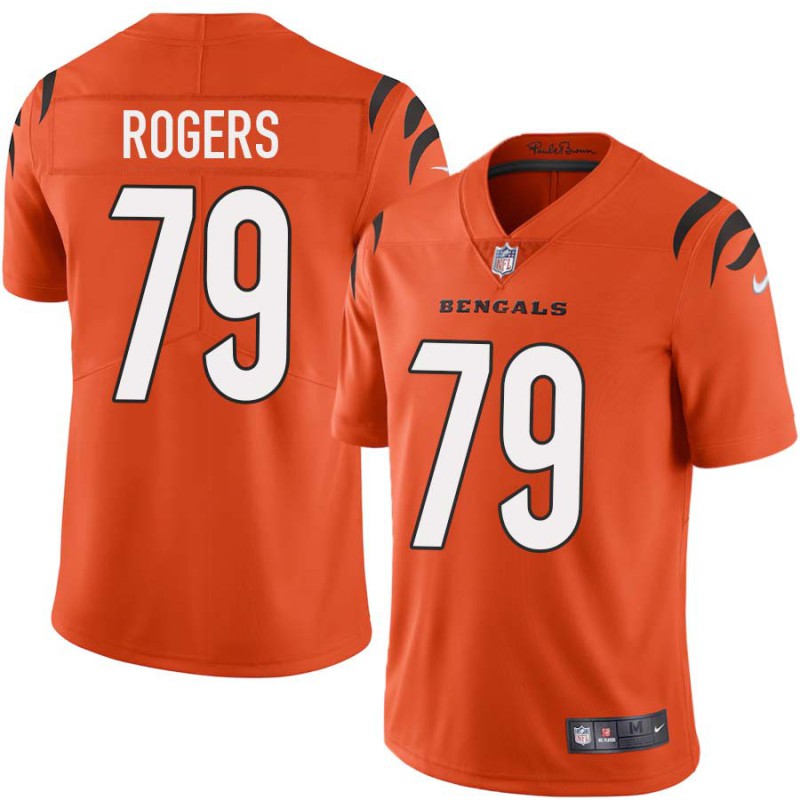 Bengals #79 Lamar Rogers Sewn On Orange Jersey